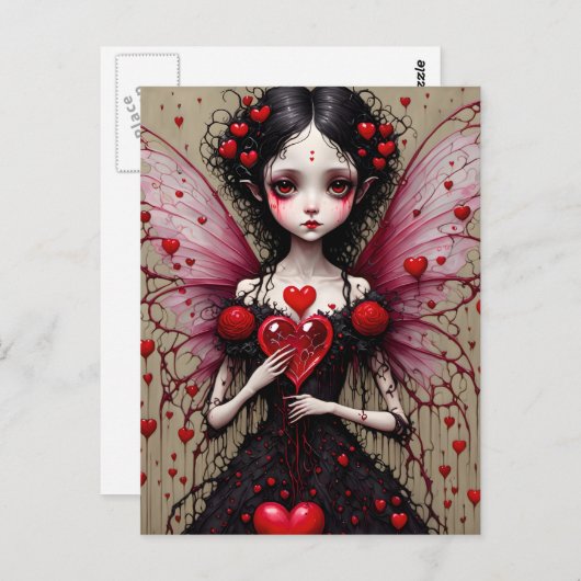 Valentijn Gothic Fairy Briefkaart (Voorkant / Achterkant)