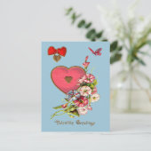 Valentijn Greetings met het Briefkaart van de Bloe (Staand voorkant)