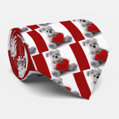 Valentijn Grey Teddy Bear die een Stropdas met een (Opgerold)