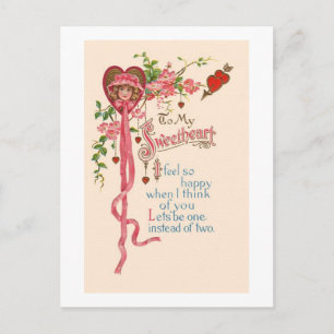 Valentijn Groeten Vintage Image Briefkaart