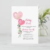 Valentijn hart baby shower uitnodiging (Staand voorkant)