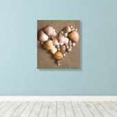 Valentijn hart gemaakt met schalen canvas afdruk (Insitu (Houten vloer))