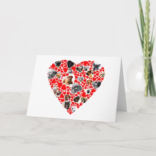 Valentijn Hart Hond Fotocollage Feestdagen Kaart (Voorkant)