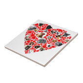 Valentijn Hart Hond Fotocollage Tegeltje (Zijkant)