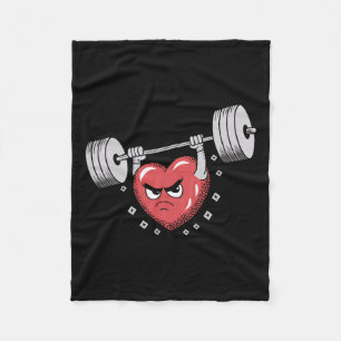 Valentijn Hart Lifting Gewichten Grappige Workout Fleece Deken