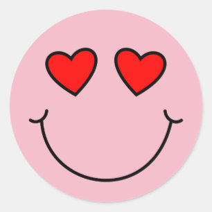 Valentijn Hart Ogen Emoji Ronde Sticker