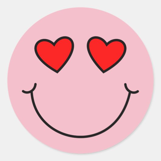 Valentijn Hart Ogen Emoji Ronde Sticker (Voorkant)