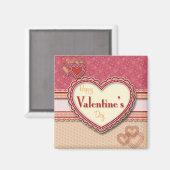 Valentijn Hart vierkante magneet (Voorkant / Achterkant)