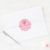 Valentijn harten en strepen ronde sticker (Envelop)