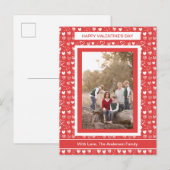 Valentijn harten foto van familie tekenen briefkaart (Voorkant / Achterkant)