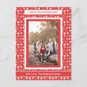 Valentijn harten foto van familie tekenen briefkaart (Voorkant)
