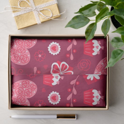 Valentijn harten patroon tissuepapier (Geschenk)