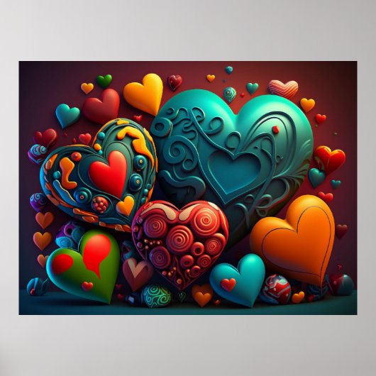 Valentijn Harten Poster (Voorkant)