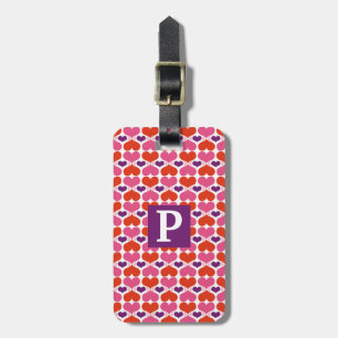 Valentijn Harten Quilt Monogram Bagagelabel