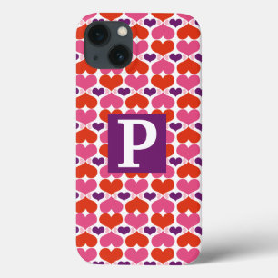Valentijn Harten Quilt Monogram iPhone 13 Hoesje