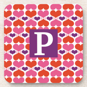 Valentijn Harten Quilt Monogram Onderzetter