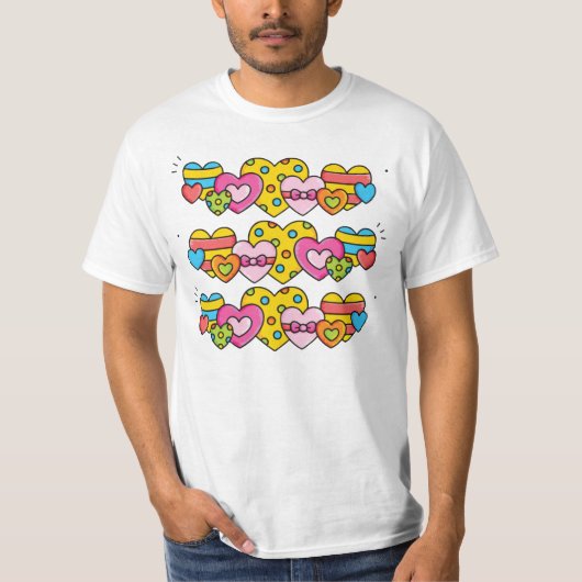 Valentijn harten t-shirt (Voorkant)
