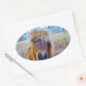 Valentijn hartpaard ovale sticker (Envelop)