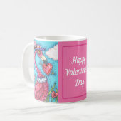 Valentijn HARTS PINK FLAMINGO, CUTE TORTELDUIFJES Koffiemok (Voorkant links)
