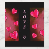 Valentijn Heart Art Wijn Etiket (Enkel label)