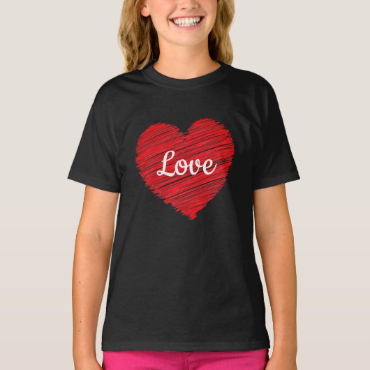 Valentijn Heart Girls T-Shirt (Voorkant)