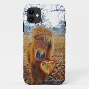 Valentijn Heart Miniatuur brown Horse iPhone 11 Hoesje