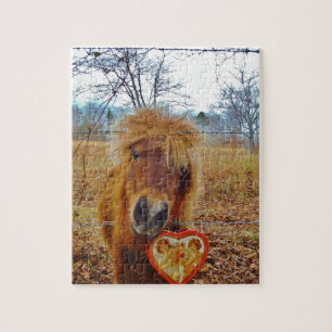 Valentijn Heart Miniatuur brown Horse Legpuzzel