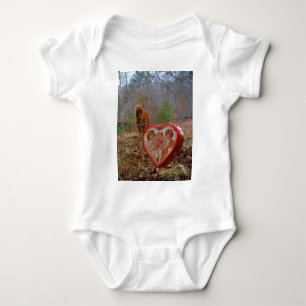 Valentijn Heart Miniatuur brown Horse Romper