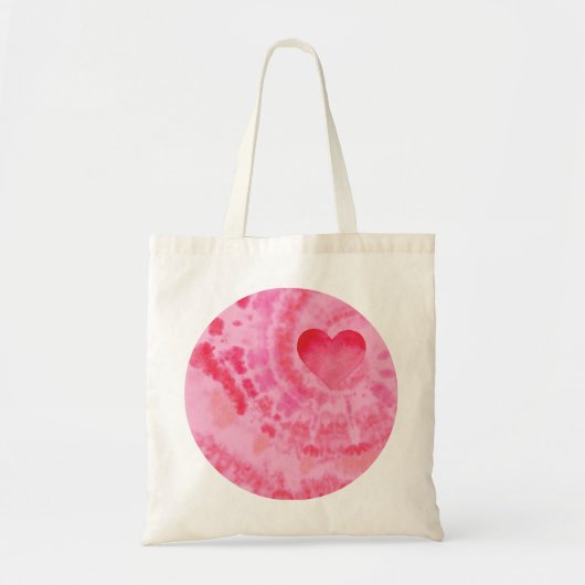Valentijn Heart op Pink Tie Dye Tote Bag (Voorkant)