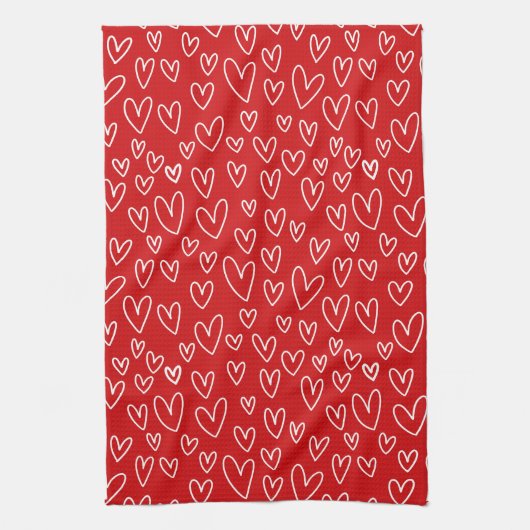 VALENTIJN HEART Pattern Kitchen Towel Theedoek (Verticaal)