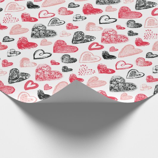 Valentijn Heart Pattern-ompakken papier (Hoek)