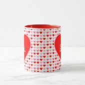Valentijn Heart Pattern & Red Heart Aangepaste naa Mok (Midden)