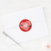 Valentijn Heart Ronde Sticker (Envelop)