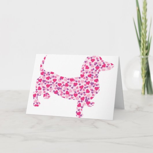 Valentijn Hearts Dachshund Feestdagen Kaart (Voorkant)