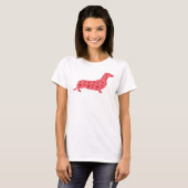 Valentijn Hearts Dachshund T-shirt (Voorkant volledig)