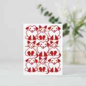 Valentijn Hearts Katten & Honden Roze Rood Huisdie Feestdagenkaart (Staand voorkant)