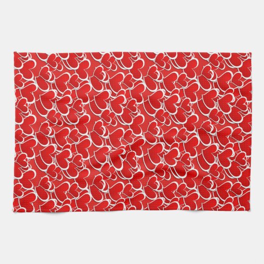 Valentijn Hearts Kitchen Towel Theedoek (Horizontaal)