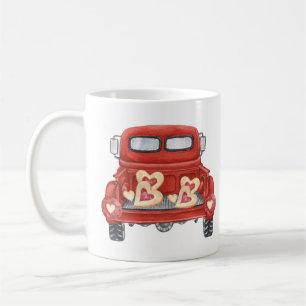 Valentijn Hearts Red Truck Koffiemok