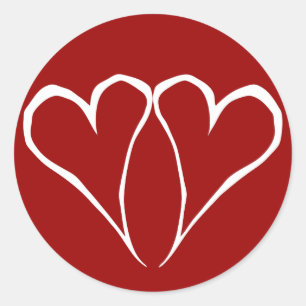 Valentijn Hearts Rode Sticker
