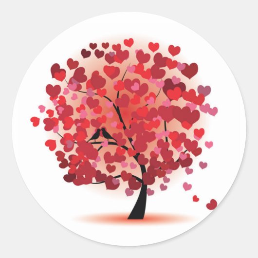 Valentijn Hearts Tree Stickers (Voorkant)