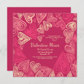 Valentijn Hearts Uitnodiging (Voorkant / Achterkant)