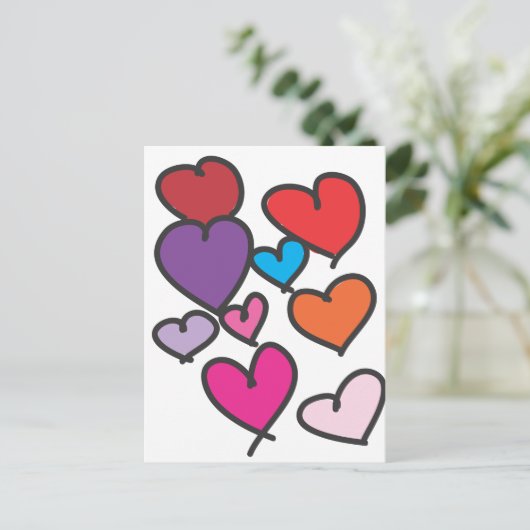 Valentijn hekelt kleurrijke liefde feestdagenkaart (Staand voorkant)