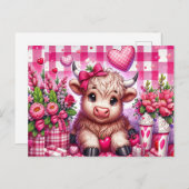 Valentijn Highland Koe Briefkaart (Voorkant / Achterkant)