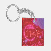 Valentijn hoort roze rood van je Typografie Sleutelhanger (Voorkant Links)