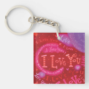 Valentijn hoort roze rood van je Typografie Sleutelhanger