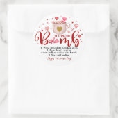 Valentijn Hot Chocolate Cacaobom Ronde Sticker (Tas)