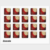 Valentijn houdt van je hart vierkante sticker (Vel)