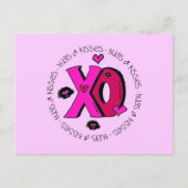 Valentijn Hugs en Kisses Feestdagenkaart (Voorkant)