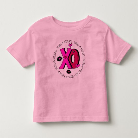 Valentijn Hugs en Kisses Kinder Shirts (Voorkant)