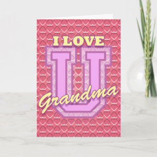 valentijn "I Love You Grandma" Feestdagen Kaart